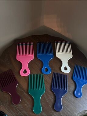Vintage lot of 7 hair picks Goody dipped 90s retro Afro Pick